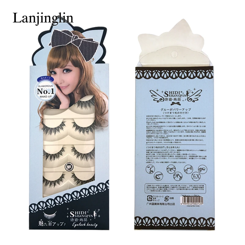 Накладные ресницы LANJINGLIN 5 пар накладные ручной работы искусственные трафареты