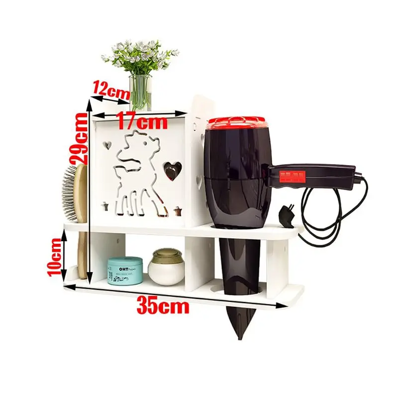 

Bathroom PVC Board Waterproof Rack Bathroom Storage Rack Hair Dryer Toilet Toiletries Waterproof Free Punching Storage