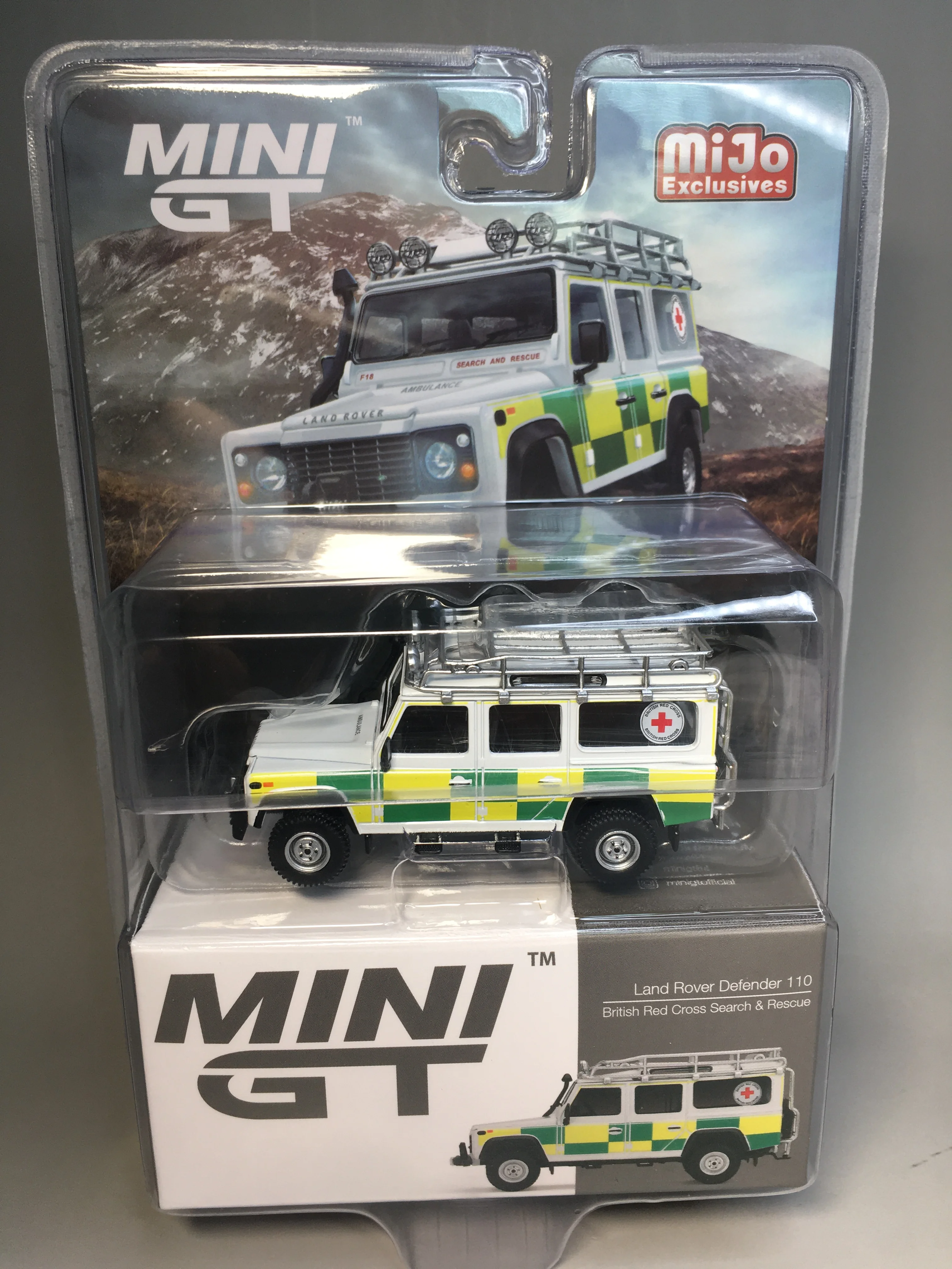 

Литая модель автомобиля MINI GT 1/64 Land Rover Defender 110, британский красный крест, для поисково-спасательных работ