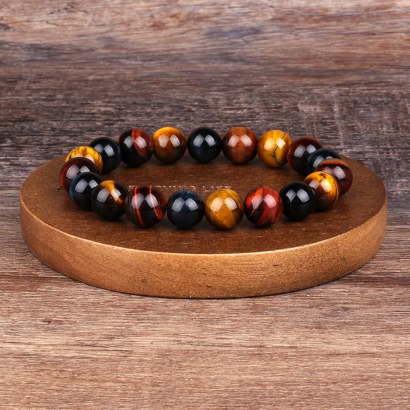 

Fashion Tricolor Tiger Eye Beads Bracelets Women 6/8/10mm colorful Charm Natural Stone Braslet For Man Handmade Jewelry Pulseras