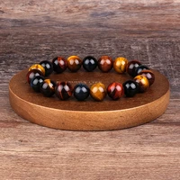 fashion tricolor tiger eye beads bracelets women 6810mm colorful charm natural stone braslet for man handmade jewelry pulseras