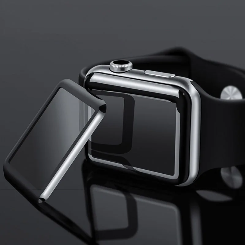 9H 3D закаленное стекло LCD изогнутый полный экран Защитная крышка для Apple Watch 42 мм 38