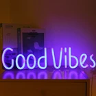 Светодиодный неоновый светильник Hello Good Vibes с питанием от USB, настенный Радужный светодиодный неоновый светильник s для игровой комнаты, спальни, вечеринки, настенного декора