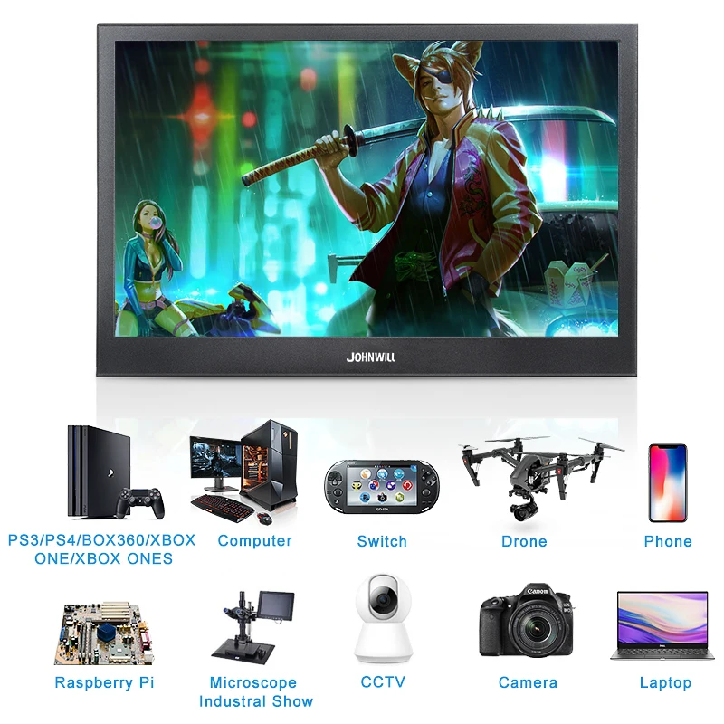 Портативный монитор для ПК 13 3 дюймов 1080P 2K сенсорный экран ips ЖК Дисплей hdmi