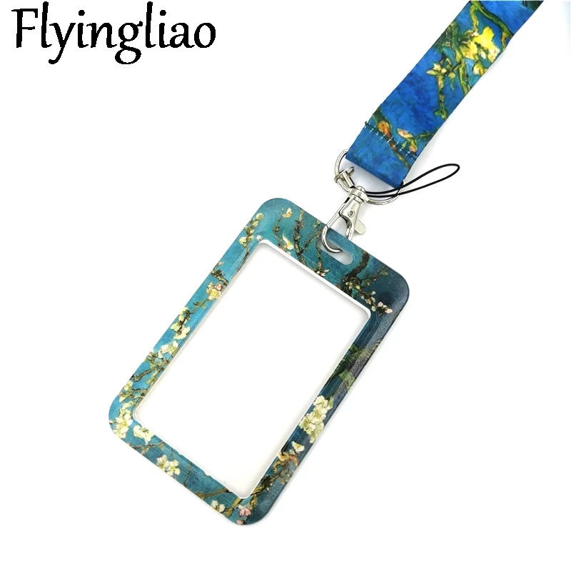 

Van gogh almond tree Key lanyard Car KeyChain ID Card Pass Gym Mobile Phone Badge Kids Key Ring Holder Accessories Decorations