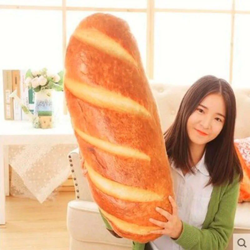 Long Butter Bread Meat Floss Sesame Pizza Steak Pillows Food Plush Pillow Simulated Snack Decoration Backrest Cushion | Дом и сад