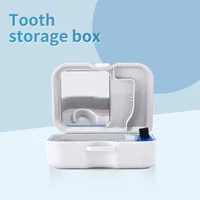 toothbrushing box with mirror tooth storage box denture cleaning box braces denture retainer large leak proof tooth box