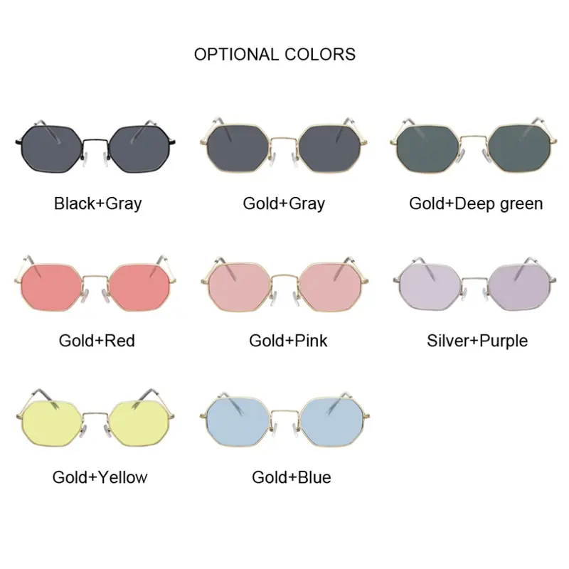 

Fashion Small Frame Square Sunglasses Women Brand Designer Metal Mirror Sun Glasses Female Ocean Lens Oculos De Sol Feminino