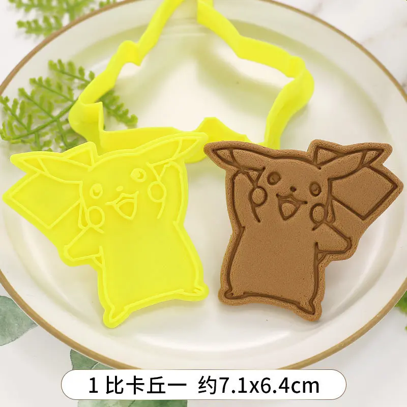 Cortador de galletas de Pikachu, herramientas de prensado 3D para hornear, herramientas de panader&iacute;a, suministros de cocina, juguetes de pokemon, fiesta de Navidad y Halloween-4