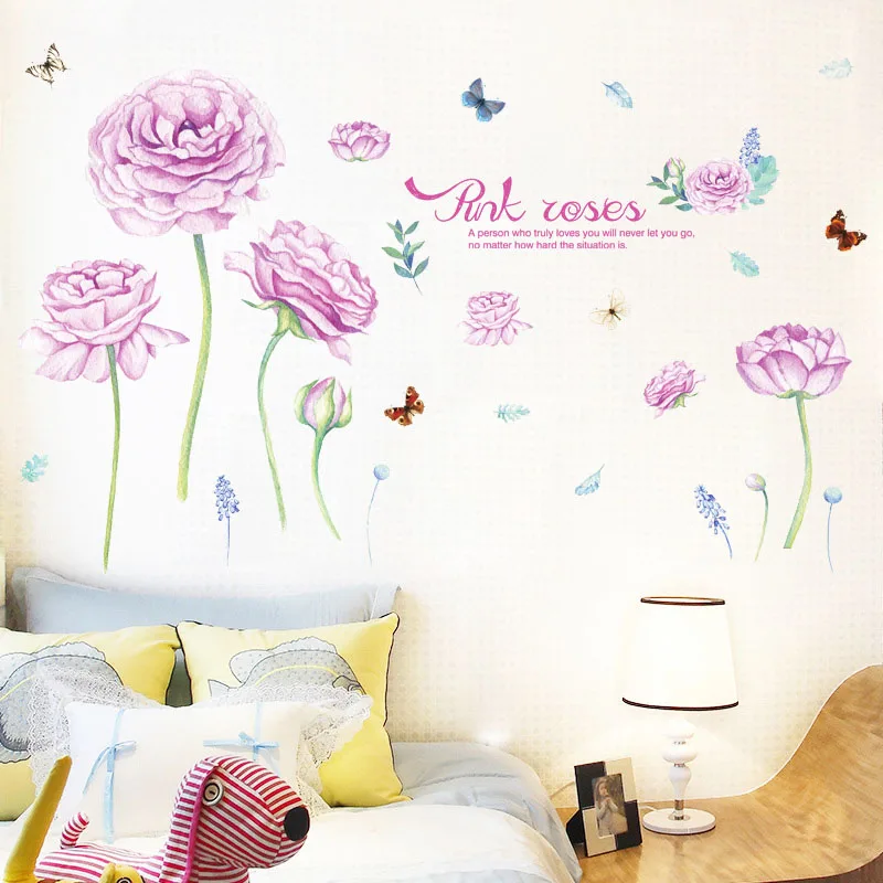 Чистая любовь белая Роза наклейки на стену Happy День Святого Валентина обои