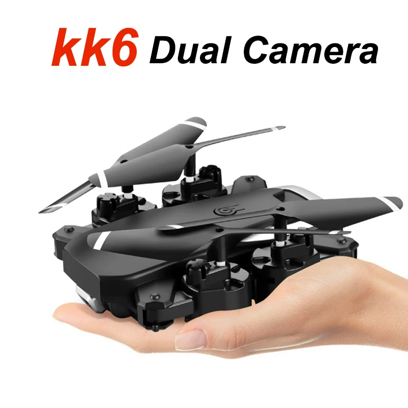 Мини Дрон 4K двойная камера 50x зум WIFI FPV летный Квадрокоптер две камеры KK6 дальний