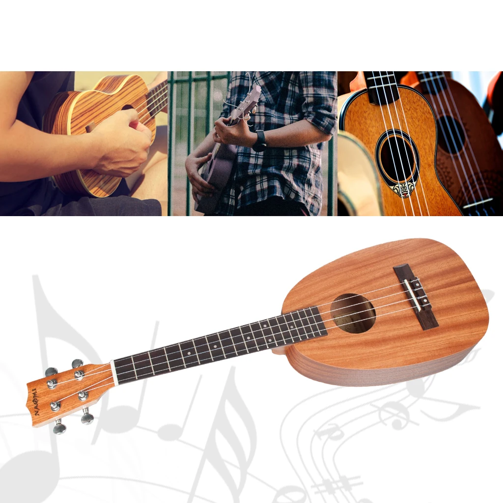 

NAOMI UKULELE 21'' 23" 26'' Pineapple Shaped Ukulele Sapele Ukelele Matte Student Ukulele Beginner Ukulele New