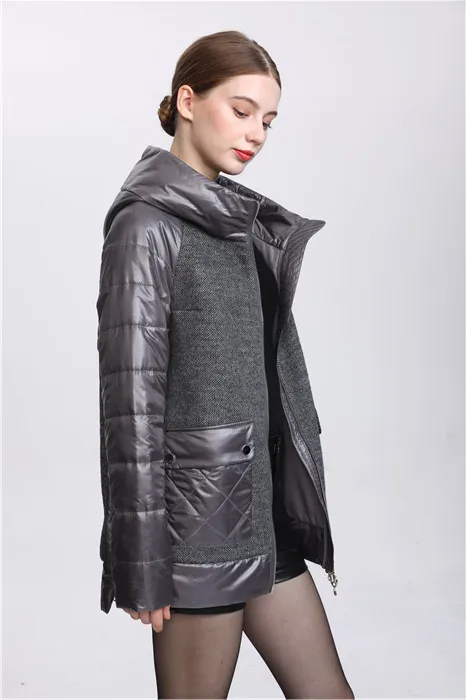 

BAIYTBUY 2021 Женская куртка ветрозащитное пальто с капюшоном куртки для женщин парка ветровка с карманами с логотипом длиной до колена