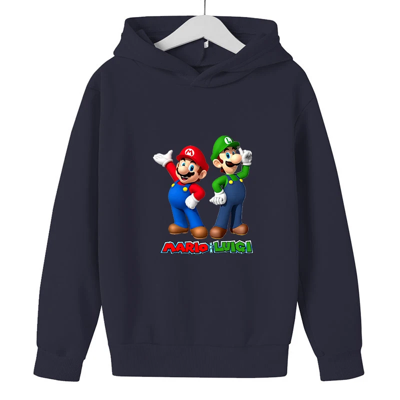 

2021 Spring Autumn New Boys Sweatshirt Hoodie Mario Brothers Cartoon Characters Children's Hooded Casual Children's Clothing