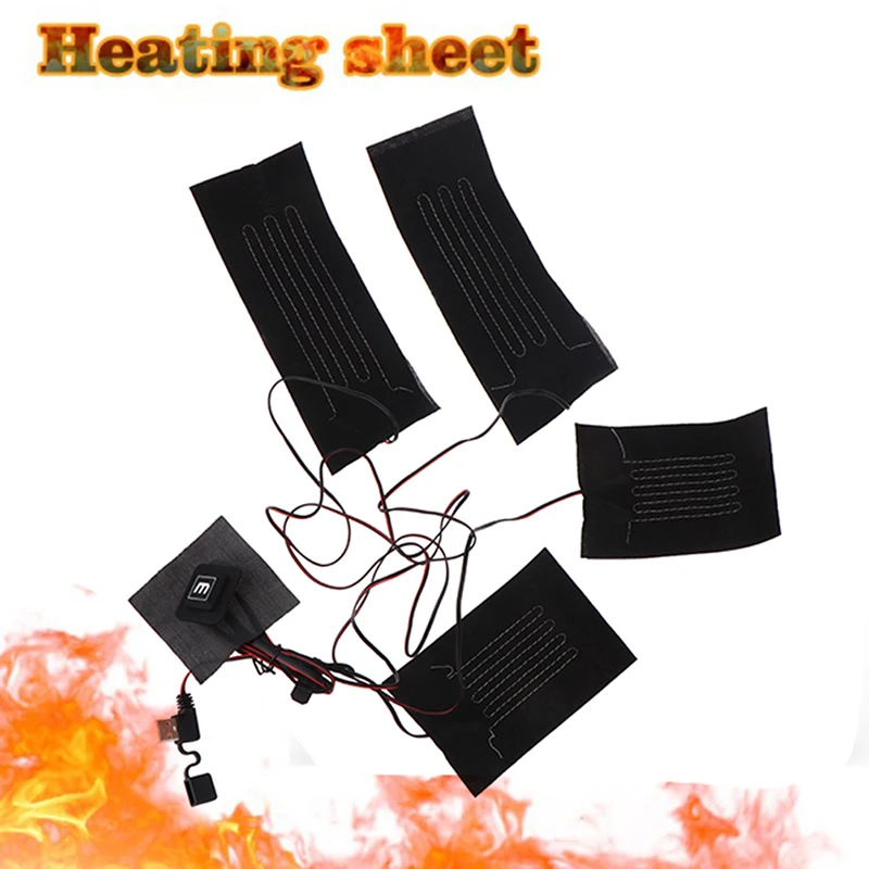 

4 In 1 USB Warm Paste Fast-Heating Carbon Fiber Cloth Vest Jacket Heating Warmer Pad