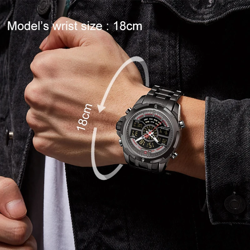 Люксовый бренд NAVIFORCE мужские часы военный светодиодный цифровой Спорт наручные