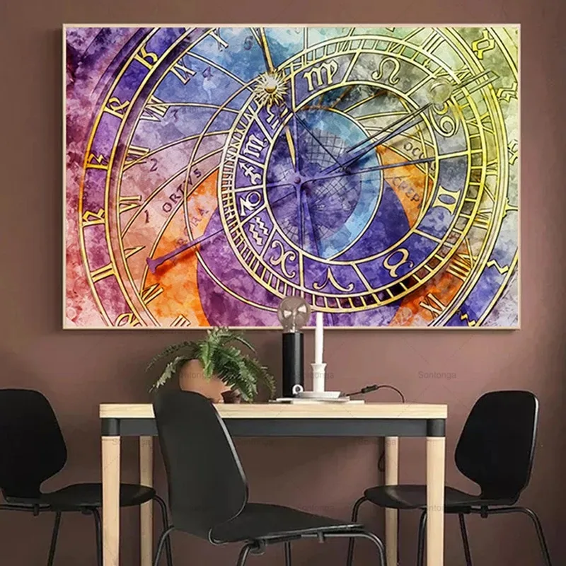 

5D Diamond Painting Full Round Drill Clock Picture Embroidery Wall Art Mosaic Cross Stitch Kits Paiting Living Room Decorations