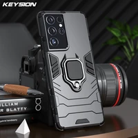keysion shockproof case for samsung s22 ultra s21 fe s20 s10 lite ring stand phone back cover for galaxy a53 a73 a33 5g a23 a13