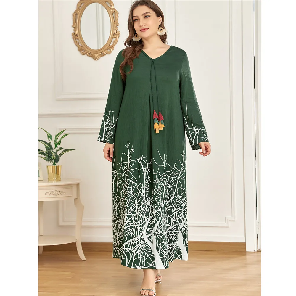 

Plus Size 4XL Abaya Muslim Women Long Sleeve Maxi Dress Dubai Turkey Kaftan Eid Ramadan Robe Islamic Clothing Jilbab Caftan Gown