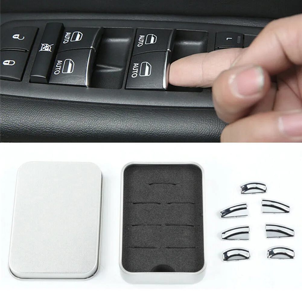 

7Pcs Car Auto Window Button Sequin Window Button Sequins Fits For Jeep Grand Cherokee 2011-2021 Car Interior Accessory