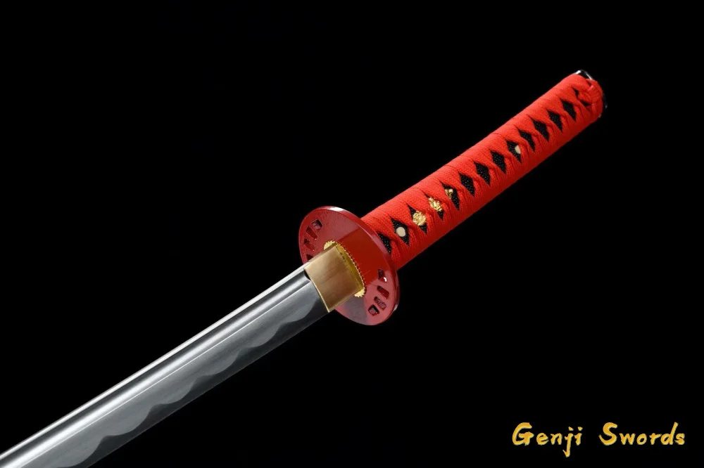 Handmade Full Tang Japanese Red Kill Bill Katana 1045 Carbon Steel Samurai Sword Sharpened Edge