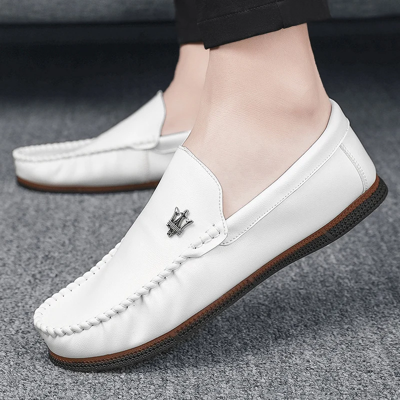 

Autumn 2021 Men Pu Leather Footwear Black Brown Casual Loafers Shoes Young Designer Drive Men Shoes Anti Slip Loafers Shoe Man