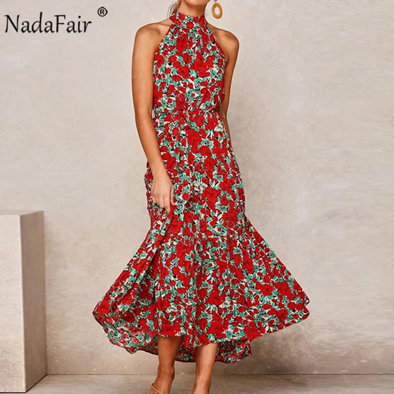 Платье макси с цветочным принтом открытыми плечами и поясом|Женские платья| |