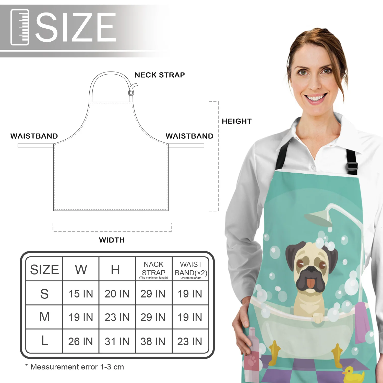 Tophome кухонный фартук для купания с принтом бульдога регулируемые фартуки из