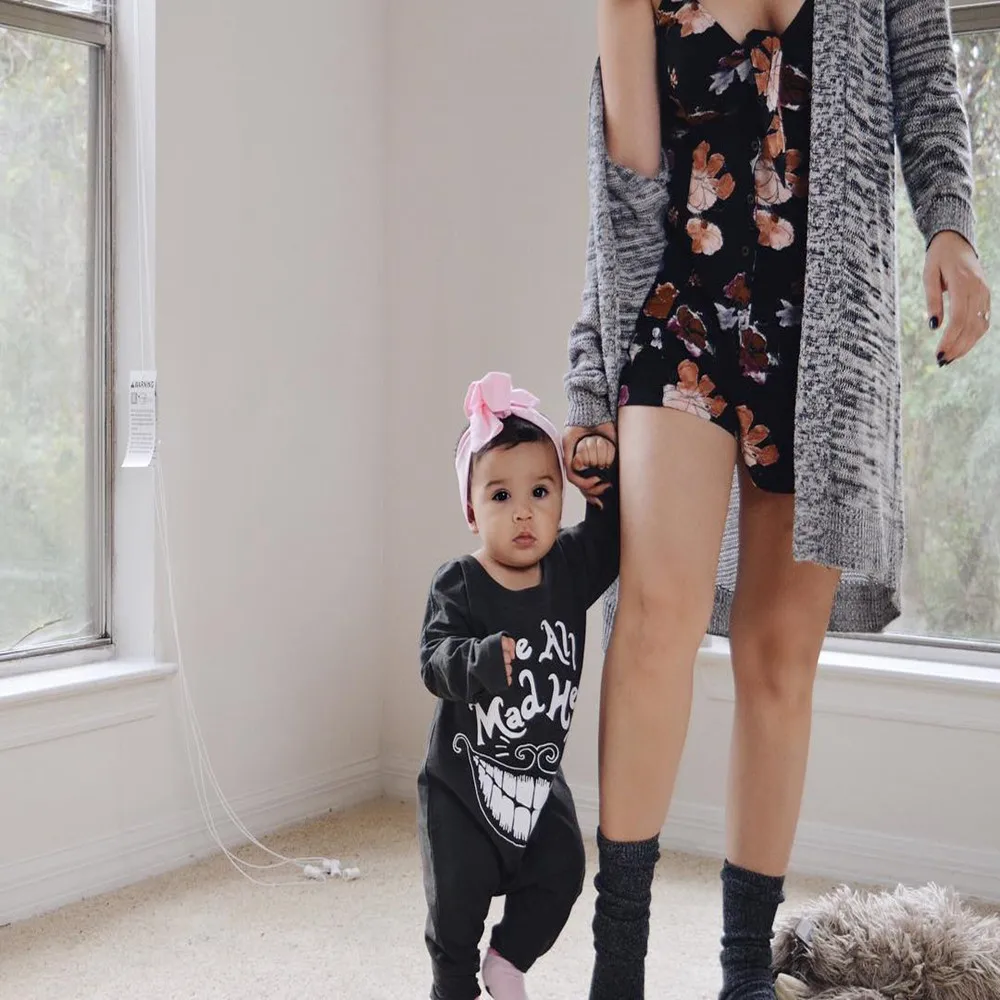 0-2 year old long sleeve Jumpsuit grey creeping suit and big mouth |