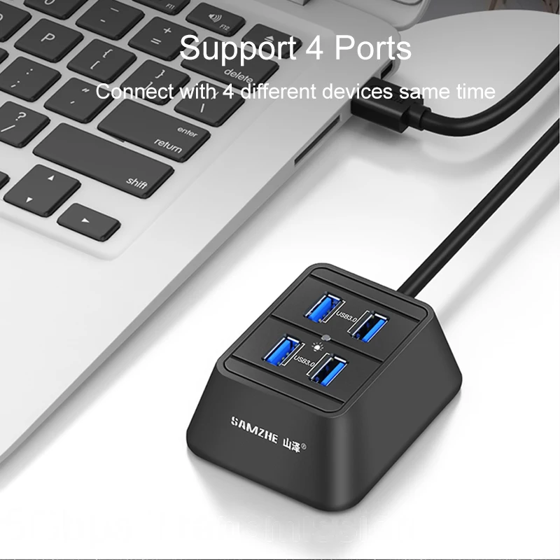 SAMZHE портативный разветвитель USB 3 0 с 4 портами адаптер для ноутбука Macbook