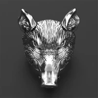 retro wild boar head shape mens ring new fashion metal animal accessories party jewelry size 8 13