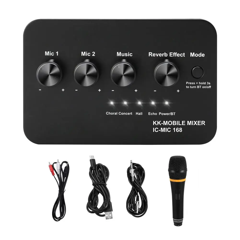 

Karaoke Mixer System With 1 UHF Wireless Microphone Portable Home Party Karaoke Machine USB Audio Sound E-cho Mixer For TV/Sma