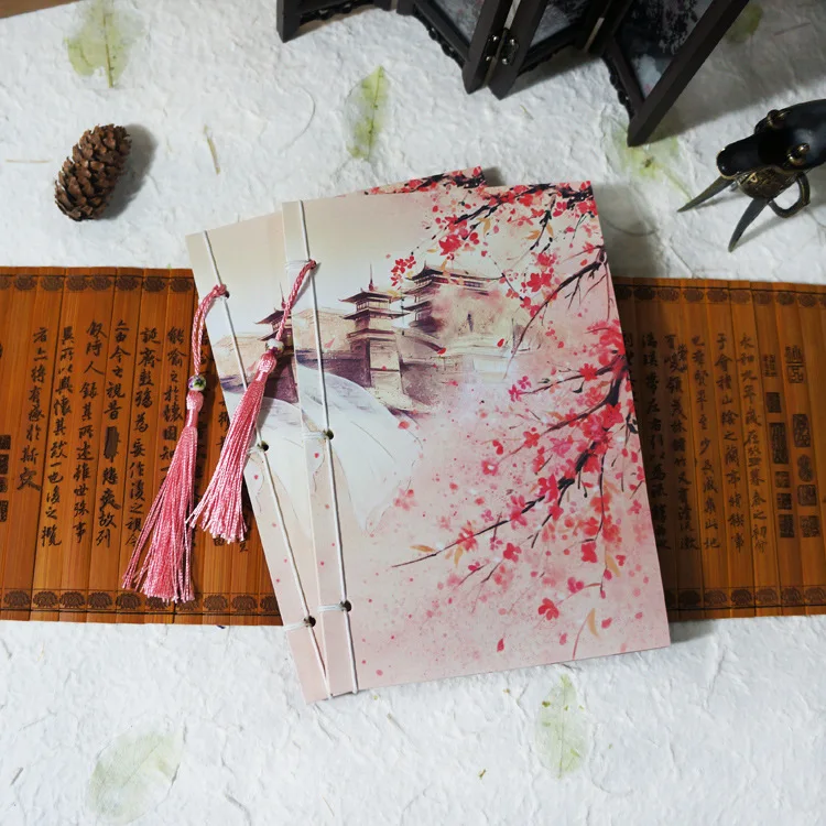 Винтажный китайский модный планировщик блокнот Memo 21X14 см дневник Bullet Journal записная книжка красивая коллекция переплет Записные книги - Цвет: Бургундия
