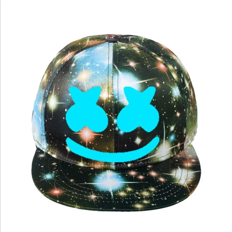 J DJ Marshmellow шляпа игра вокруг Звездная шляпа плоская кепка Корейская версия мужчин и женщин козырек парусиновая шапка бейсболка Регулируемая - Цвет: J