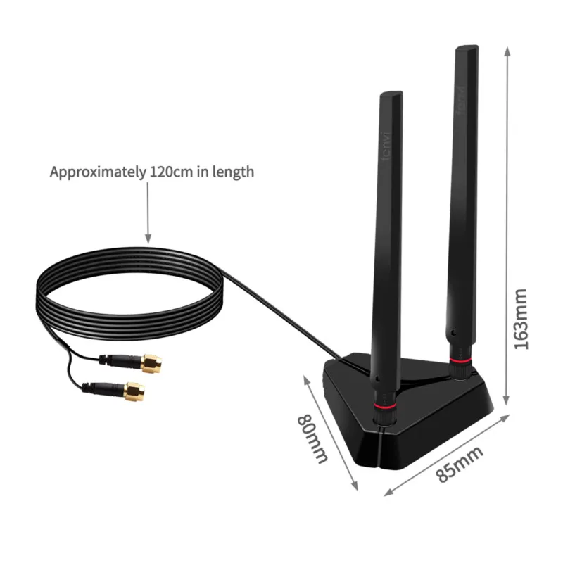 Folded External Antenna For Intel AX200 9260NGW Wifi Card Dual Band 120CM High Gain Desktop PCIe Adapter | Компьютеры и офис