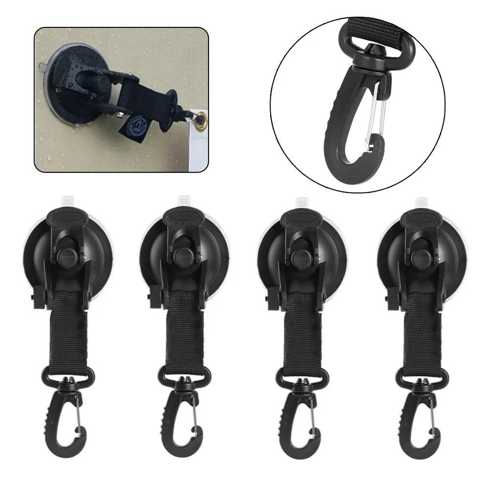 

4 Pcs Outdoor Suction Cup Anchor Securing Hooks Tie Down Car Camping Tarp Awning Tarpaulin Boat Fixed Hook For Tents Pool
