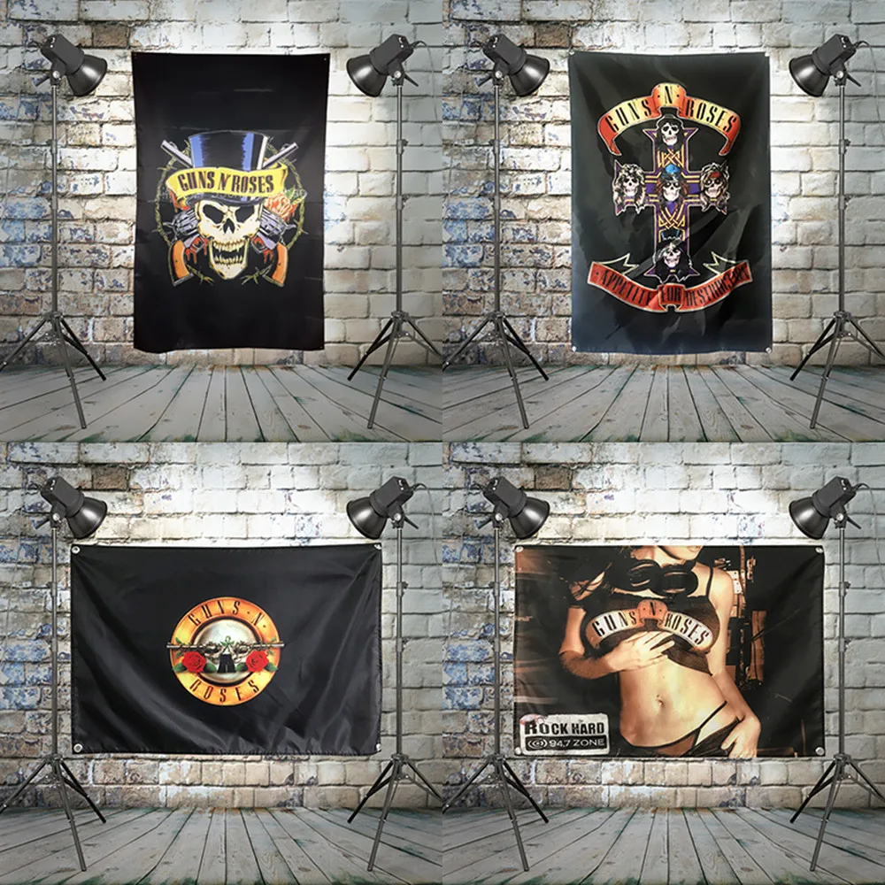 

GUNS N' ROSES Classic Rock Band Poster Wall Decoration Banner Flag Metallic Musical Art Works Wall Chart Canvas Painting Sticker