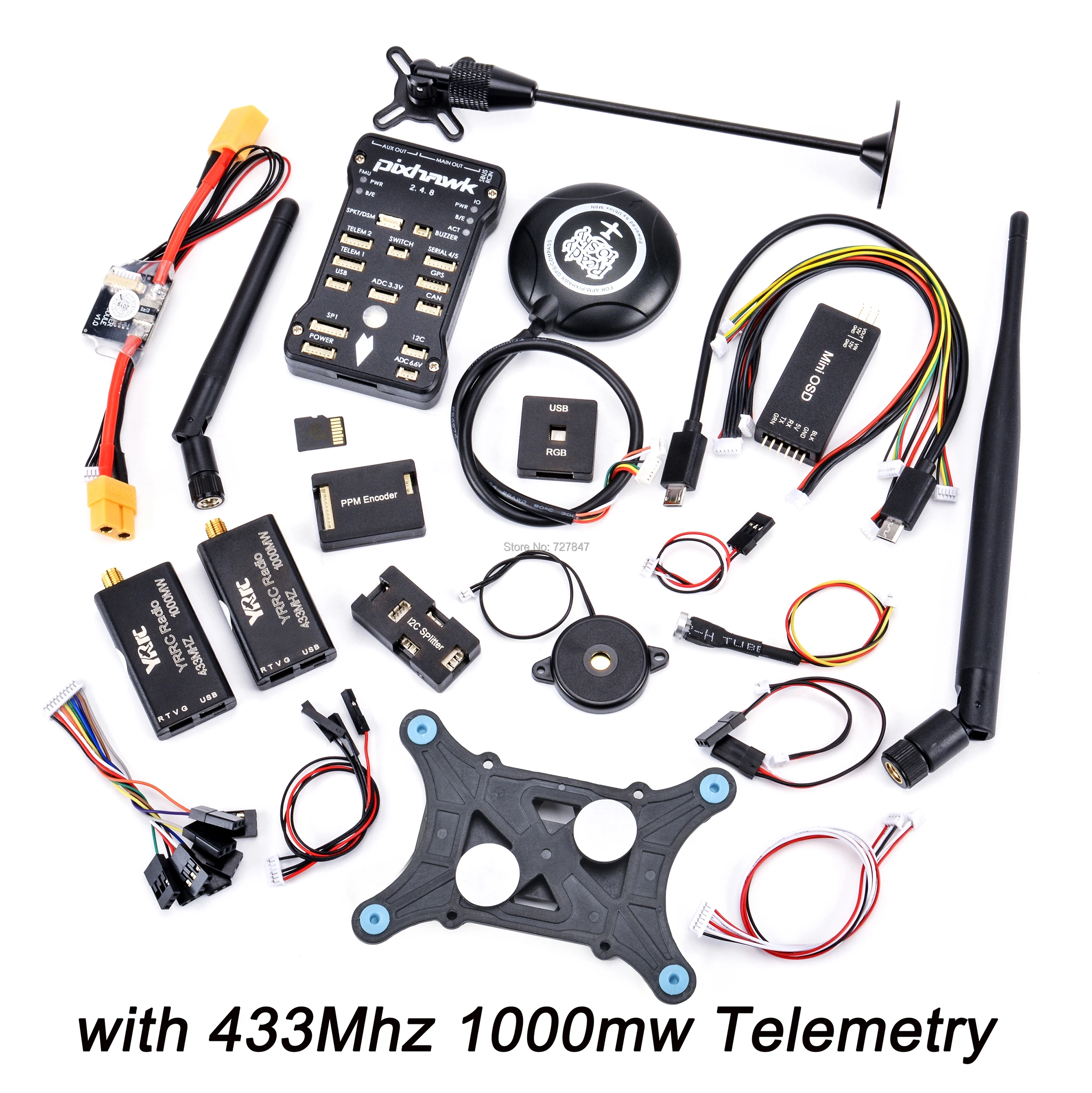 Pixhawk px4 PIX 2.4.8 32 бит Игровые Джойстики+ 433/915 телеметрии+ m8n GPS+ minim OSD+ pm+ Детская безопасность выключатель+ зуммер+ RGB+ стр./мин+ I2C+ 16 г SD