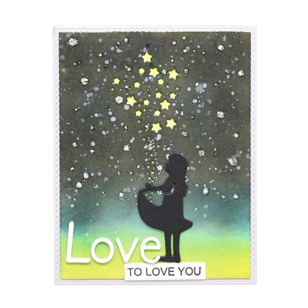 

New Embossing Stencil Craft Metal Cutting Dies For DIY Scrapbook Photo Cards Album Little Girl Wishing Embossing Craft