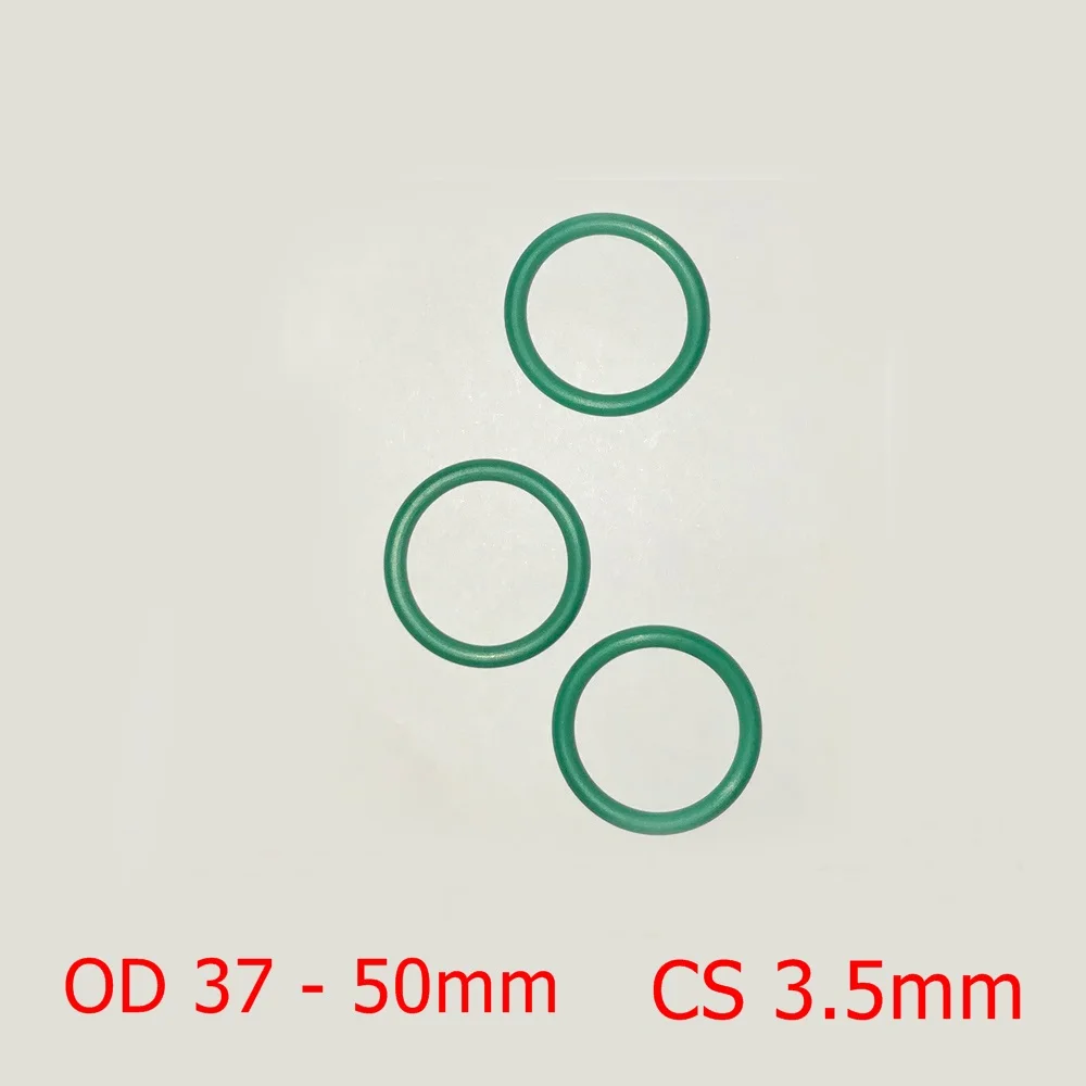 

100 PCS FKM Rubber O RING CS 3.5mm x OD 37/38/39/40/41/42/43/44/45/46/47/48/49/50 O-Ring Fluorine O Gasket Sealing Green ORing
