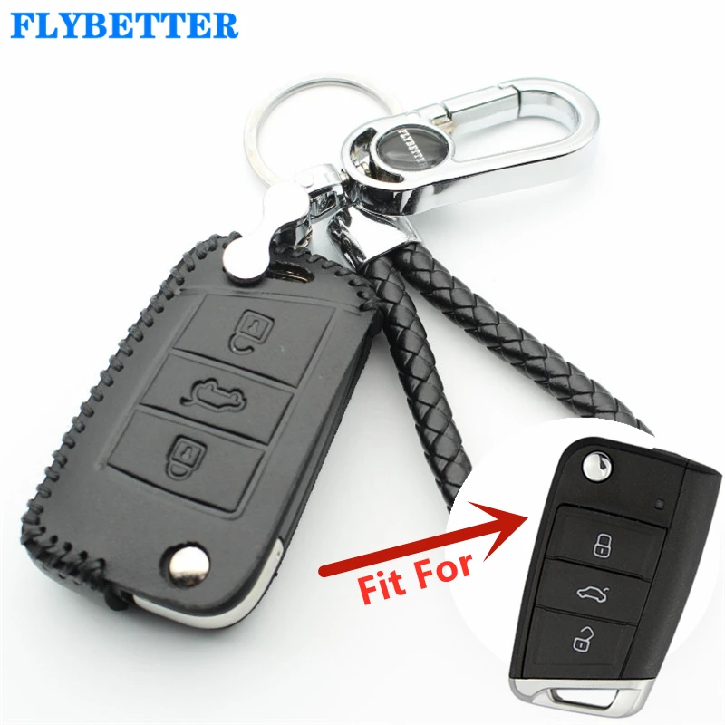 Флип чехол FLYBETTER из натуральной кожи с 3 кнопками и дистанционным управлением для