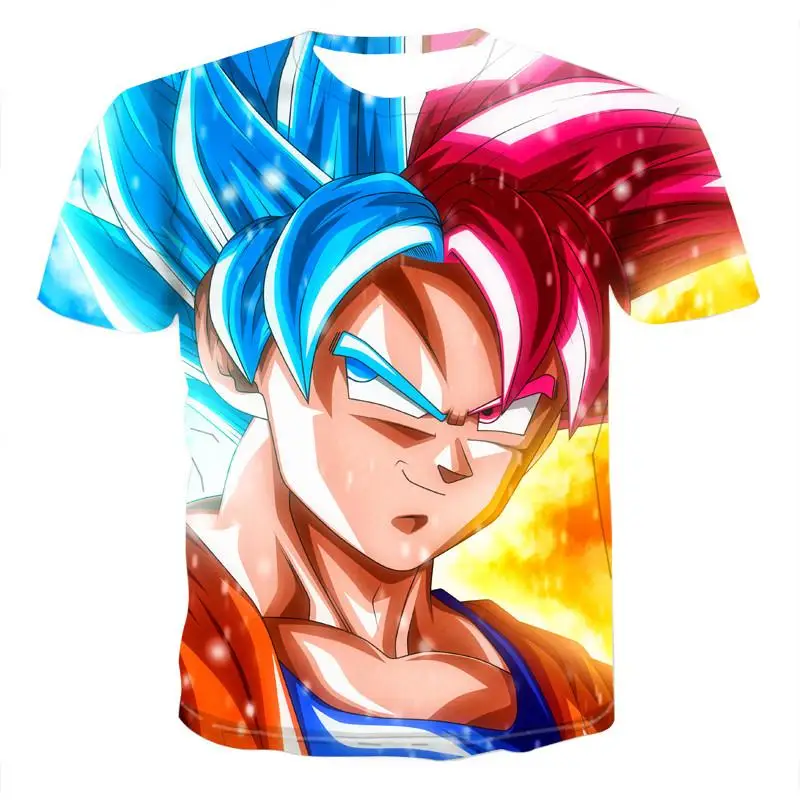 6XL 2020 Новый 3D печать Dragon Ball футболка Goku с короткими рукавами и круглым вырезом