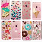 Радужный цвет еда пончики Макарон телефонные чехлы для iphone 6 6S 5 5S SE 7 8Plus SE 2020 пицца прозрачный мягкий ТПУ чехол SE2