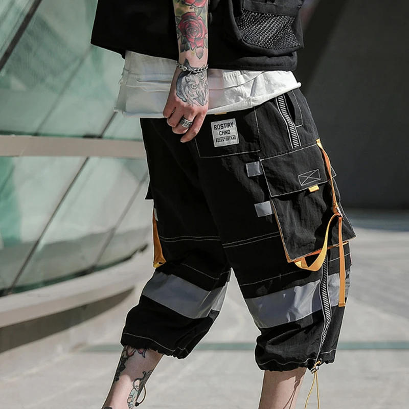 Шорты мужские с эластичным поясом уличная одежда в стиле хип хоп штаны карго