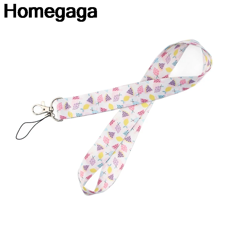 

Homegaga Fruits Lanyards fabric id badge phone necklace accessory for keys neck straps id badge holders webbing ribbons D2271