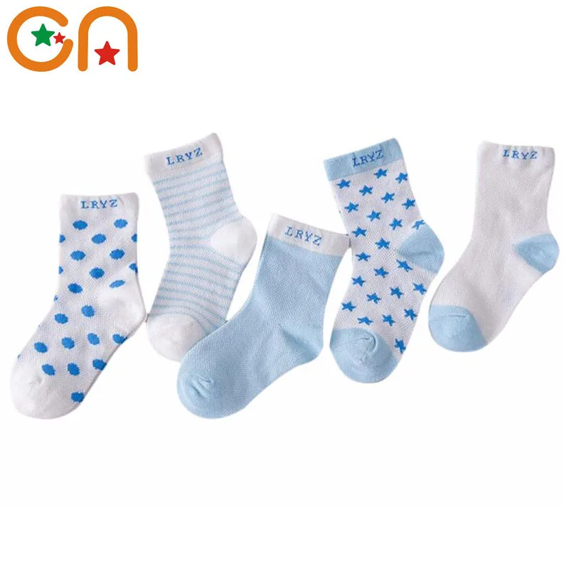 5 пар/лот весенне летние сетчатые хлопчатобумажные носки для мальчиков и девочек
