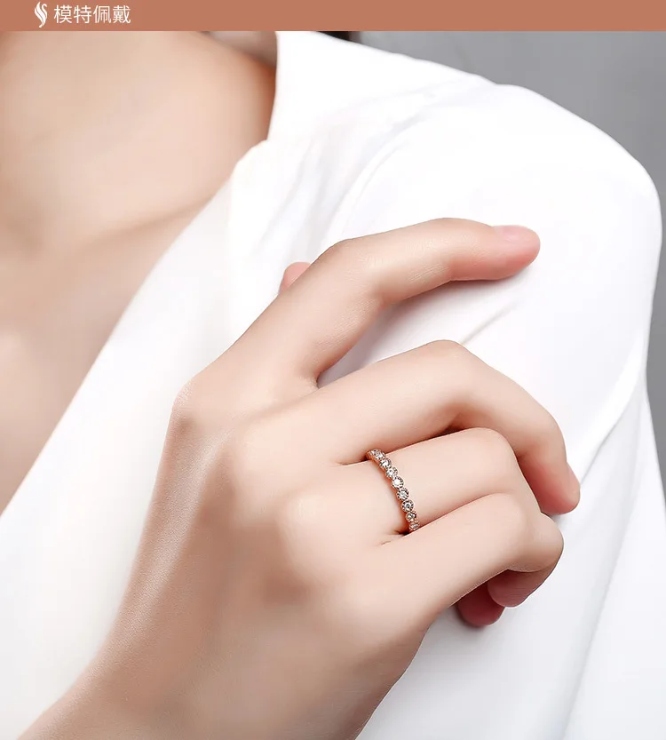 

14K Rose Gold Rings for Women Wedding Bands Diamond Rings for Luxury Anniversary Classic Round Gold Ring Fine Jewelry Christmas