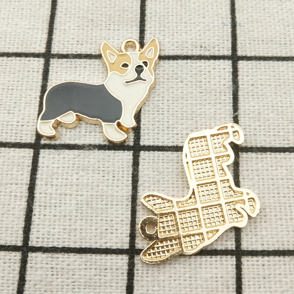 10 шт. эмалированные Подвески для собак 23 х25 мм