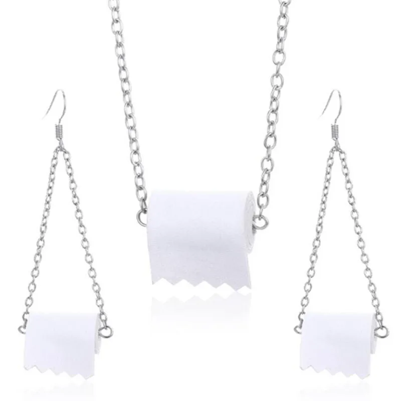 Индивидуальный Забавный 3D набор из ожерелья и серёг бумаги в рулоне салфетки