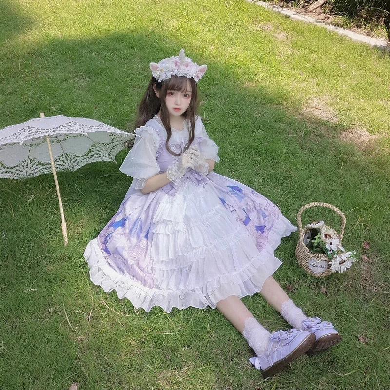 Милое платье без рукавов в стиле &quotЛолита&quot милое праздничное с бантом оборками